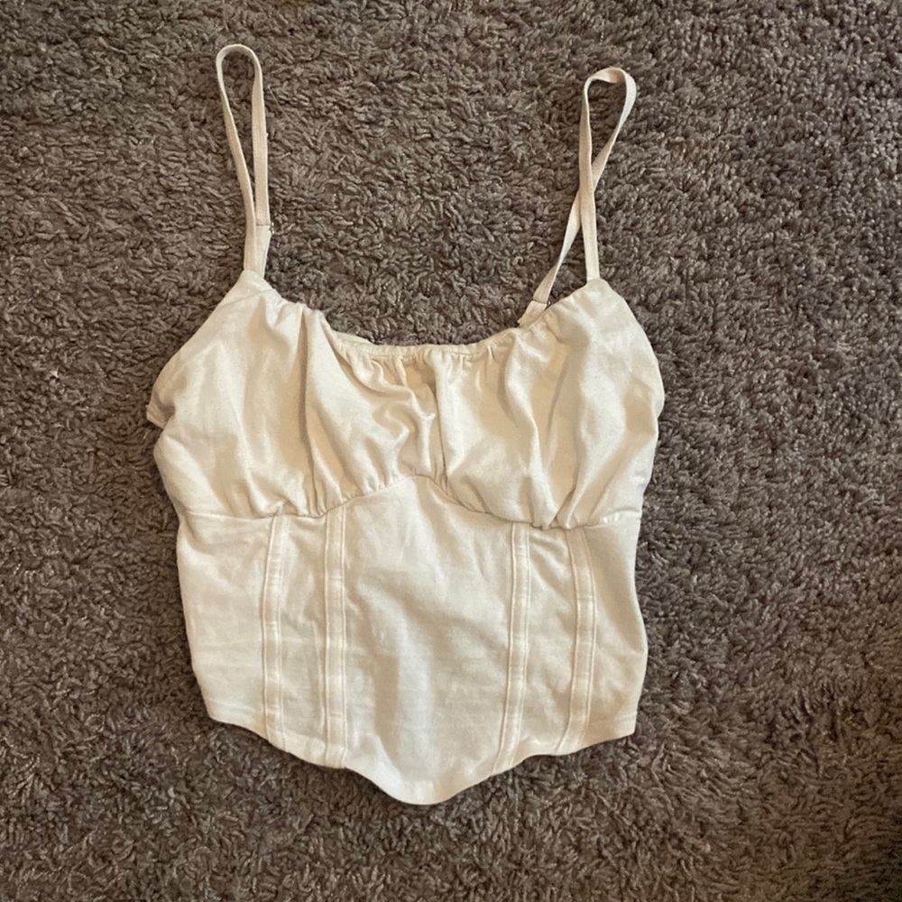 Cute white Hollister crop top xs